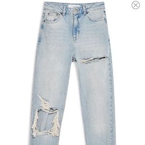 High Waist Ripped Mom Jeans